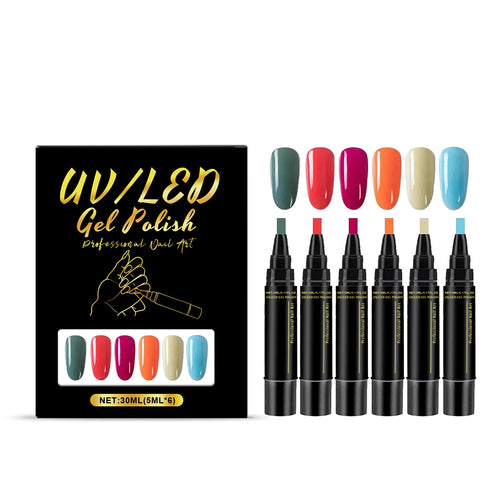 Multicolor Diy Nail Art Pen High Pigment Bright Color Quickly Dry Safe Easy Use Waterproof Painting Tool for Nail Decoration
