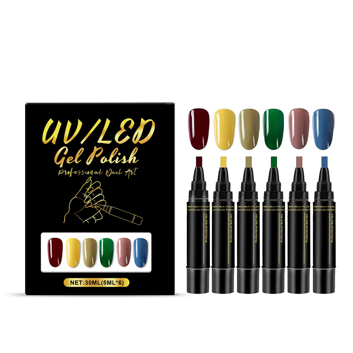 Multicolor Diy Nail Art Pen High Pigment Bright Color Quickly Dry Safe Easy Use Waterproof Painting Tool for Nail Decoration