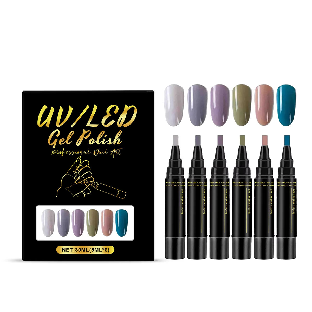 Multicolor Diy Nail Art Pen High Pigment Bright Color Quickly Dry Safe Easy Use Waterproof Painting Tool for Nail Decoration